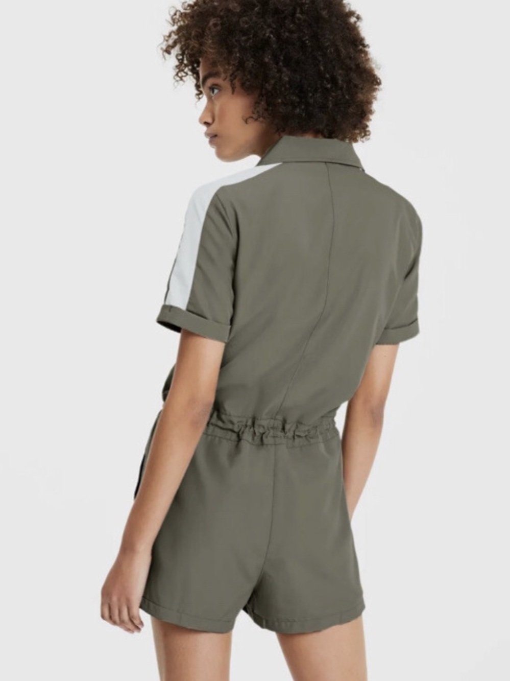 PUMA Classic Woven Utility Jumpsuit Deep Lichen Olive Green Women’s Size Medium - Picture 2 of 9